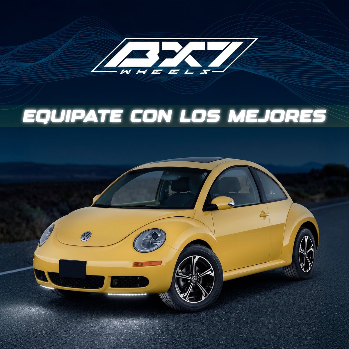 RINES BX7 FW5 15 5X100/ ET 35/ CB 73.1/ BLACK POLISH FACE & LIP TAPA PARA RIN DE AUDI Y VW