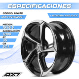 RIN BX7 WHEELS 15X6.5 5/100 ET: 35 CB: 57.1 NEGRO/MACHINE BLACK