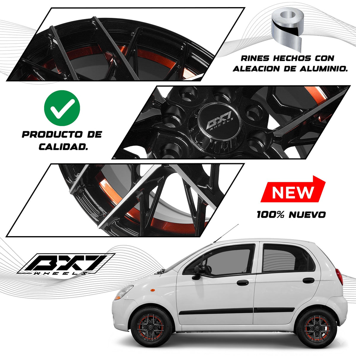 RINES BX7 FW0 13 4X100/ ET 35/ CB 73.1/ BLACK POLISH FACE