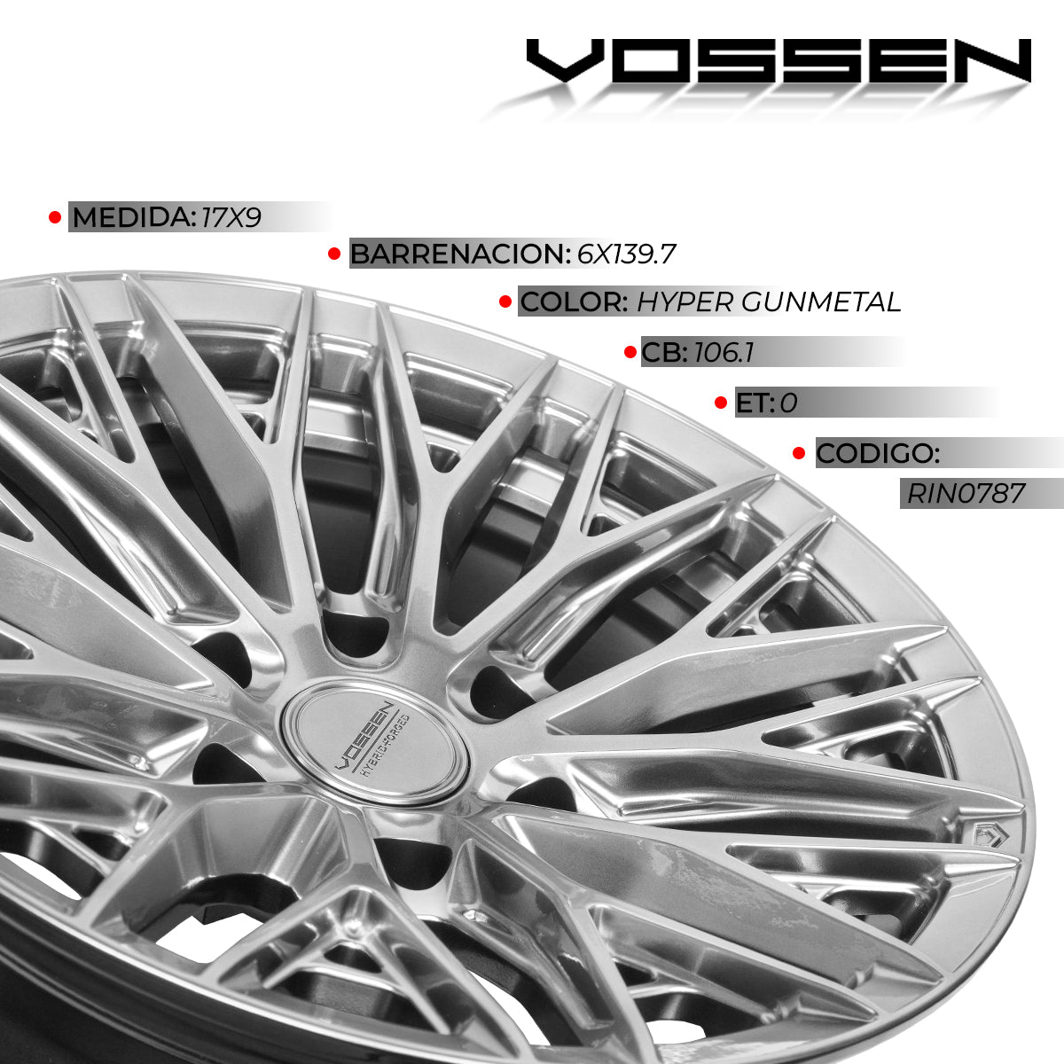 RIN VOSSEN 17X9 - 6X139.7 - ET0 - SUPER DEEP - 106.1 - HYPER GUNMETAL
