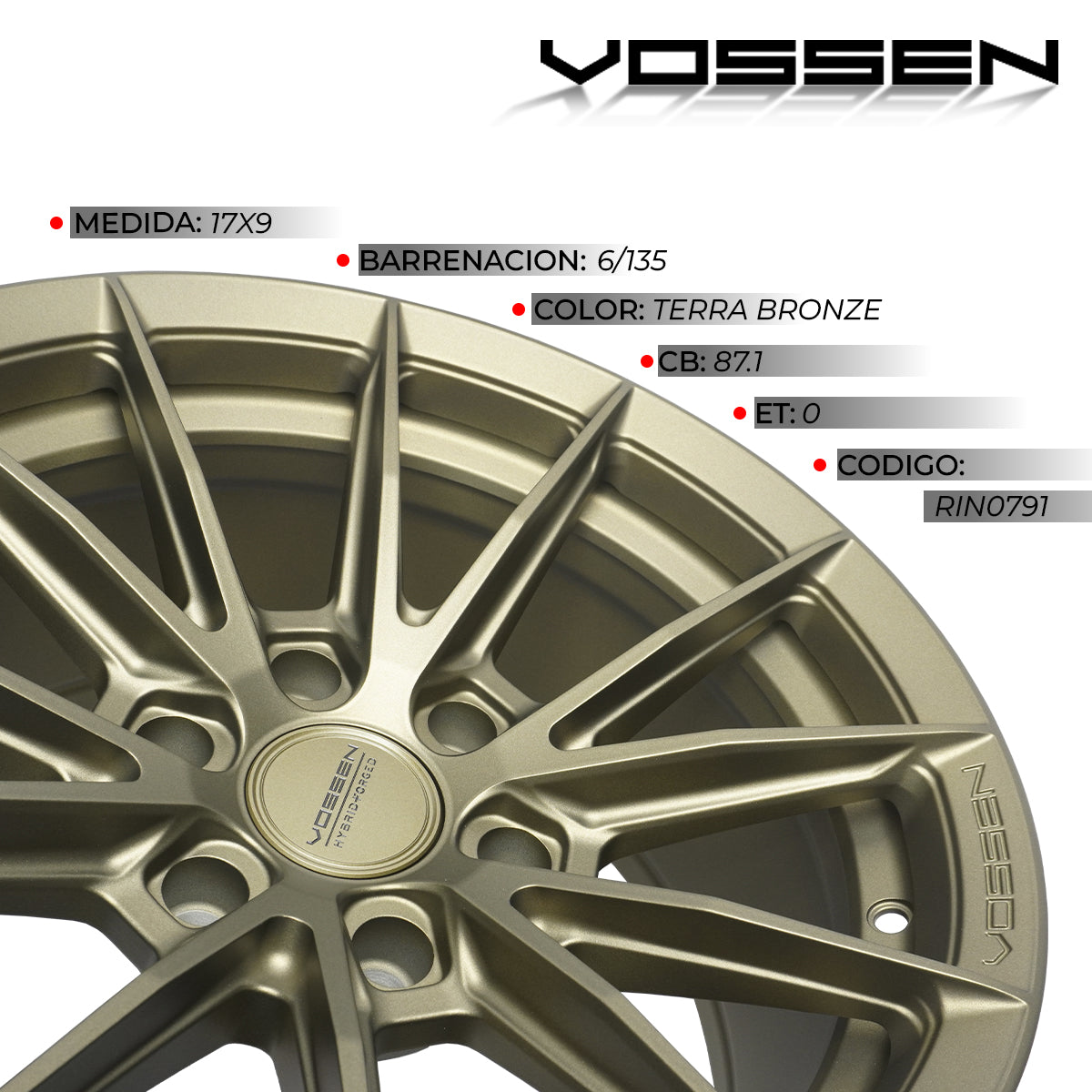 RIN VOSSEN 17X9 6/135 ET0 SUPER DEEP 87.1 TERRA BRONZE
