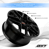 RIN BX7 WHEELS 22X9 6/139.7 ET: 28 CB: 78.1 Negro brillante- Gloss Black