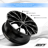 RIN BX7 WHEELS 17X7.5 5/112 ET: 38 CB: 57.1 NEGRO/BLACK MACHINED FACE