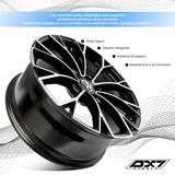 RIN BX7 WHEELS 19X8 5/112 ET: 38 CB: 57.1 Negro-Black Machine Face
