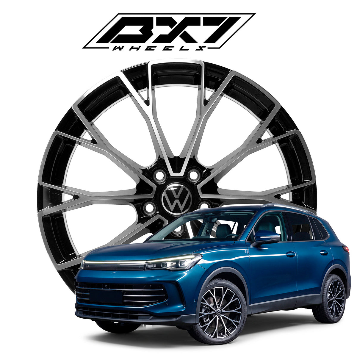 RIN BX7 WHEELS 19X8 5/112 ET: 38 CB: 57.1 Negro-Black Machine Face