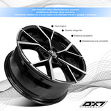 RIN BX7 WHEELS 17X7.5 5/100 ET: 35 CB: 57.1 NEGRO/BLACK MACHINED FACE
