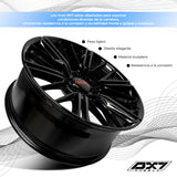 RIN BX7 WHEELS 22X9 6/139.7 ET: 28 CB: 78.1 Negro brillante- Gloss Black