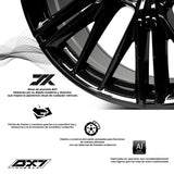 RIN BX7 WHEELS 22X9 6/139.7 ET: 28 CB: 78.1 Negro brillante- Gloss Black