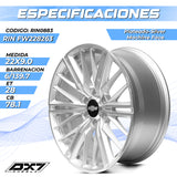RIN BX7 WHEELS 22X9 6/139.7 ET: 28 CB: 78.1 Plateado-Silver Machine Face