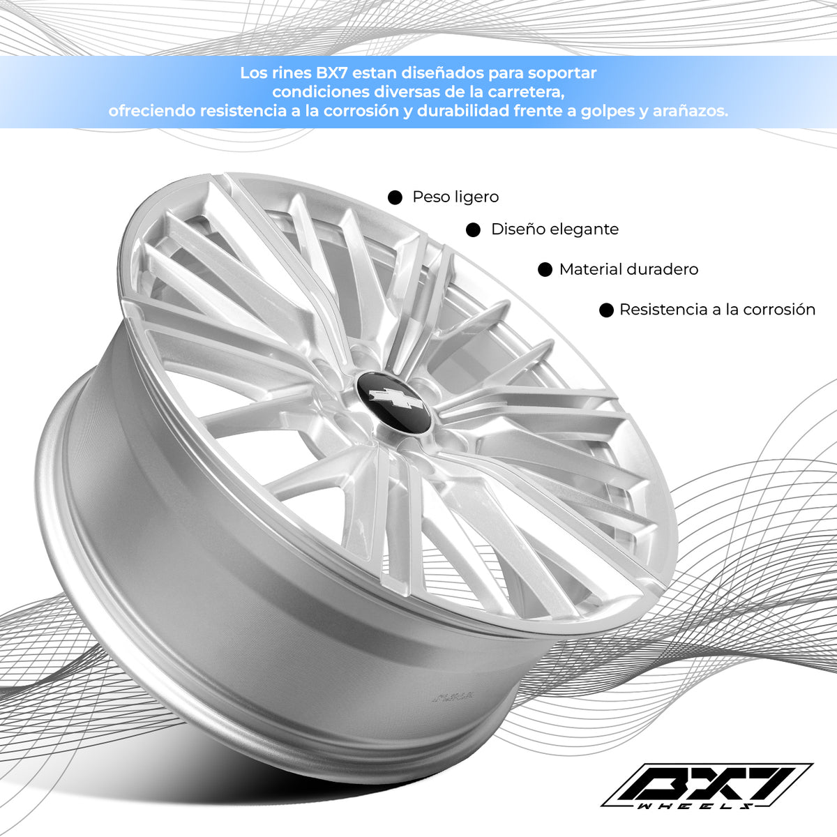 RIN BX7 WHEELS 22X9 6/139.7 ET: 28 CB: 78.1 Plateado-Silver Machine Face