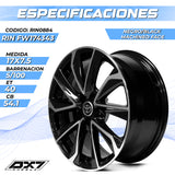 RIN BX7 WHEELS 17X7.5 5/100 ET: 40 CB: 54.1 NEGRO/BLACK MACHINED FACE