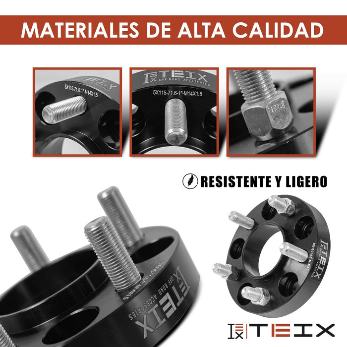 Kit Espaciadores 1" 5/115 LLANTA Cb 71.6MM 14x1.5