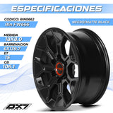 RIN BX7 18X8.0 6X139.7 ET 15 CB 106.1 MATTE BLACK (FW666) Toyota Tundra Trd Pro Tacoma Hilux Fj 6/139