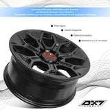 RIN BX7 18X8.0 6X139.7 ET 15 CB 106.1 MATTE BLACK (FW666) Toyota Tundra Trd Pro Tacoma Hilux Fj 6/139