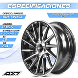 RINES BX7 FW3 13 4X100X114.3/ ET28/ CB 73.1/ BLACK POLISH FACE & LIP