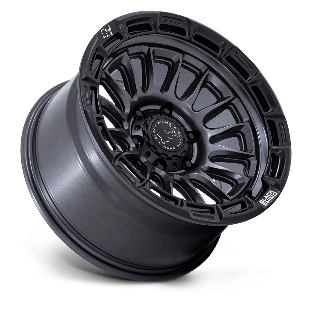 RIN BLACK RHINO RIVAL MATTE GUNMETAL W-MATTE BLACK LIP/ APLICACIÓN PARA TACOMA, RANGER, L200, HILUX Y SIERRA