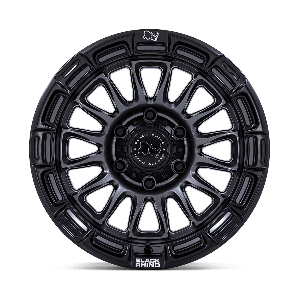 RIN BLACK RHINO RIVAL MATTE GUNMETAL W-MATTE BLACK LIP/ APLICACIÓN PARA TACOMA, RANGER, L200, HILUX Y SIERRA
