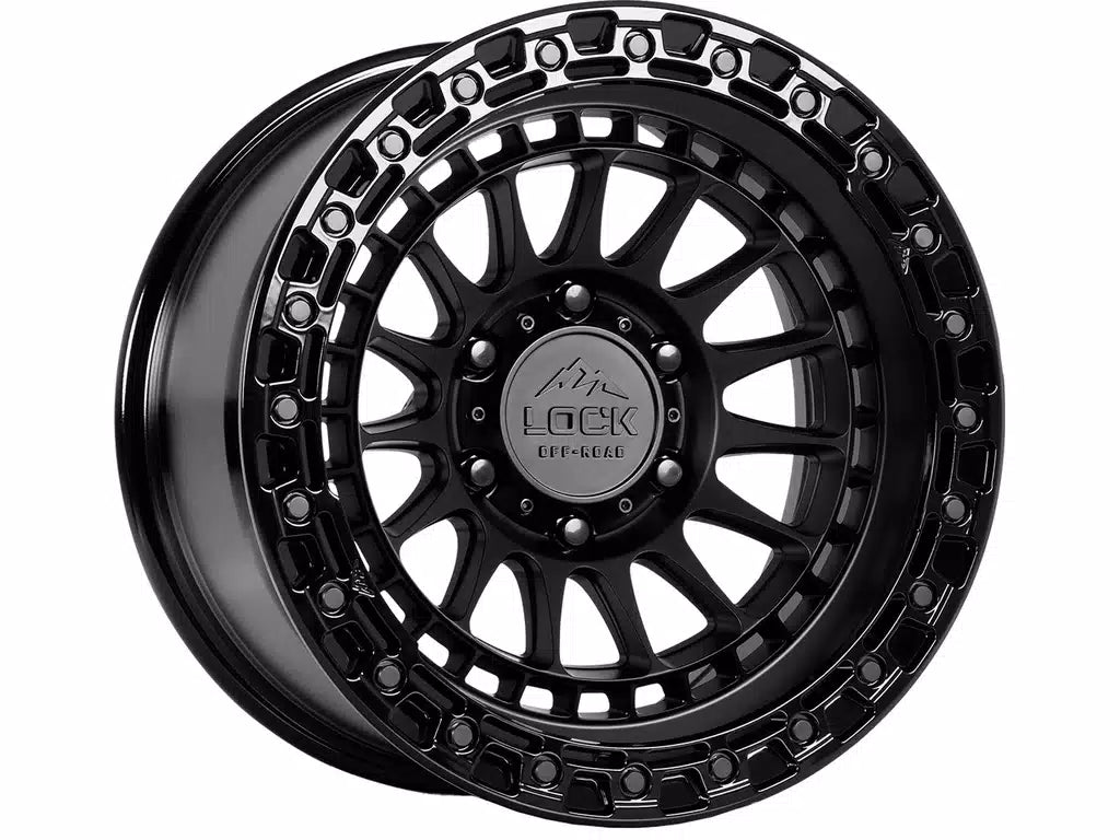 Rin Lock 19x9 5x127 ET-12 Matte Black Gloss Black