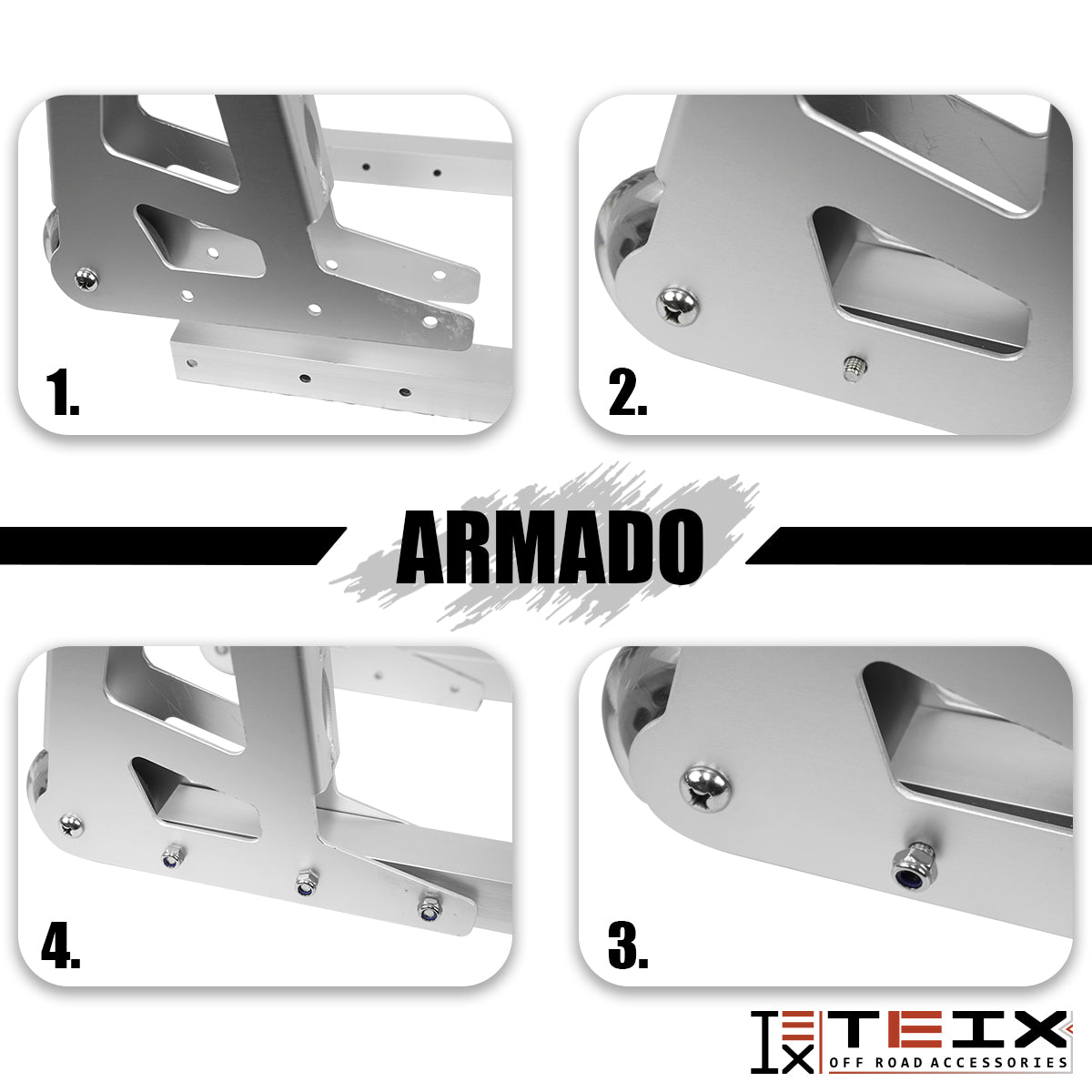 CABALLETE FRONTAL DE ALUMINIO PARA MOTOCICLETA CROMADO