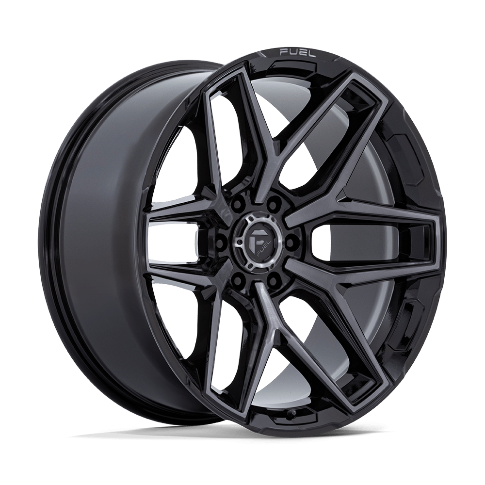 RINES FUEL FC854-FLUX 18X9.0 6X135 ET 1 GLOSS BLACK BRUSHED FACE GRAY DDDT CB 87.1