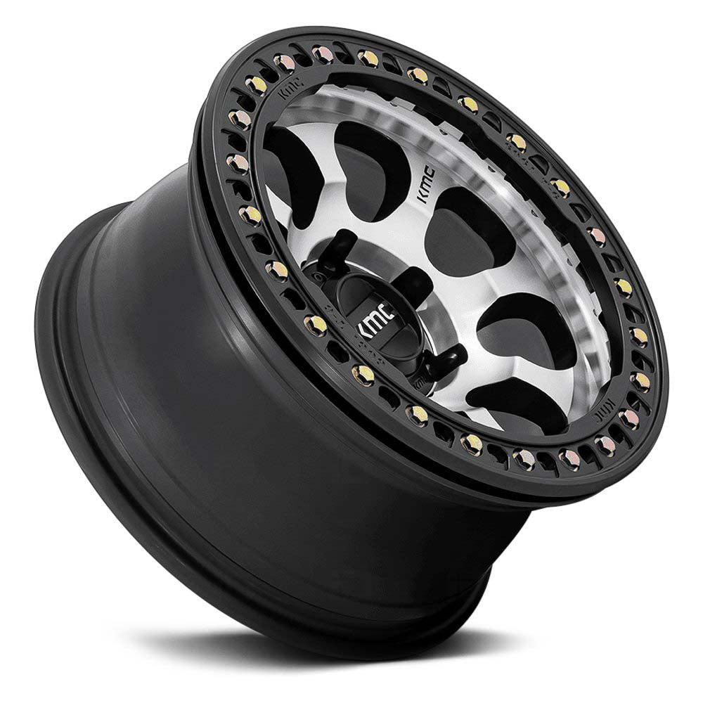 RIN KM237 RIOT BL SATIN BLACK W/ MACHINED RING/ APLICACIÓN PARA JEEP JK/JL Y GLADIADOR