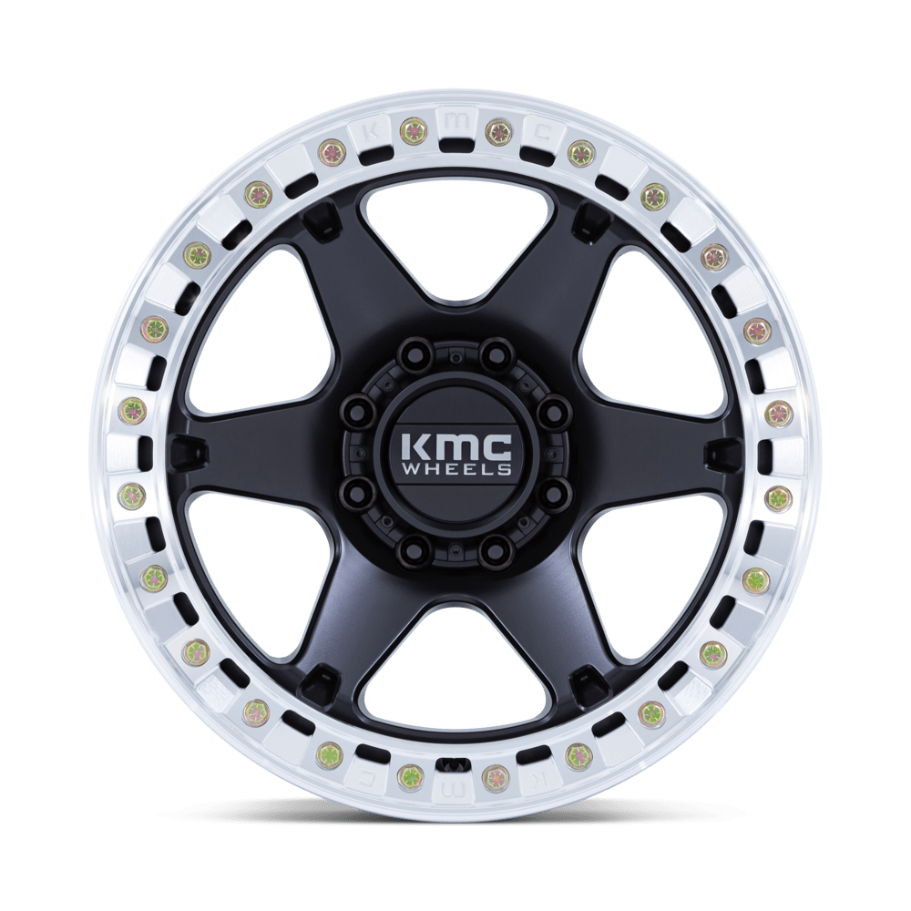 RIN KM238 SATIN BLACK W/ MACHINED RING APLICACIÓN PARA JEEP JK/JL Y GLADIADOR