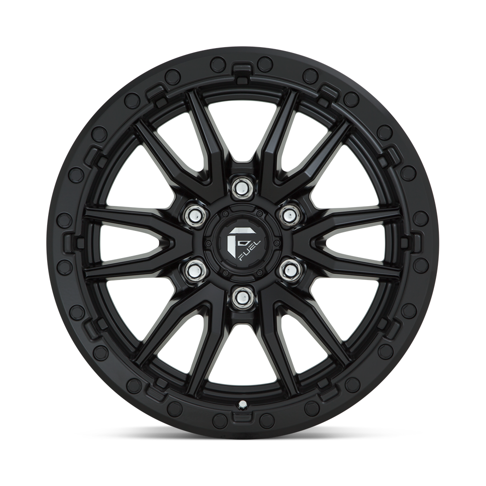 RINES FUEL D680-REBEL 18X9.0 6X135 ET 01 MATTE GUN METAL BLACK BEAD RING CB 87.1