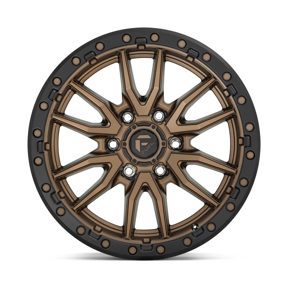 RINES FUEL D681-REBEL 17X9.0 6X139.7 ET -12 MATTE BRONZE W/MATTE BLACK RING CB 106.1