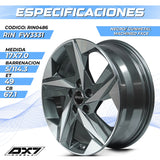 RIN BX7 FW3 17 5X114.3/ ET 49/ CB 67.1/ NEGRO-GUNMETAL MACHINED FACE
