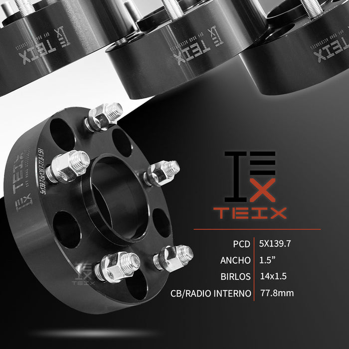 KIT ESPACIADORES 1.5" 5/139.7 LLANTA CB77 14X1.5