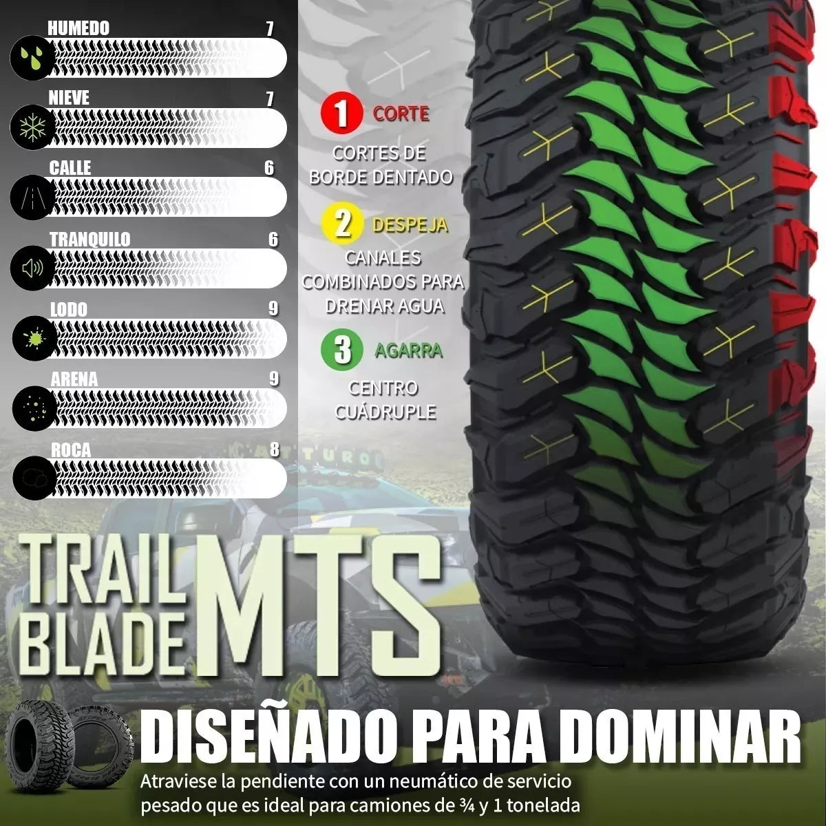 LLANTA ATTURO TIRES TRAIL BLADE MTS LT 295/55 123/120Q R20