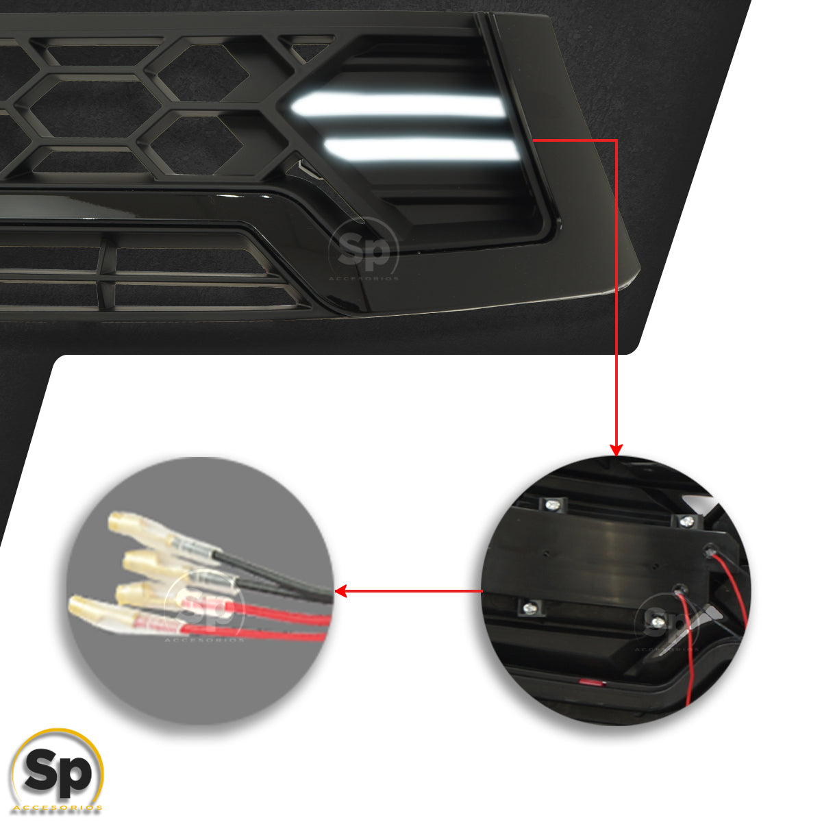 PARRILLA LED RAPTOR COLOR NEGRO PARA TOYOTA HILUX REVO 2016 - 2019