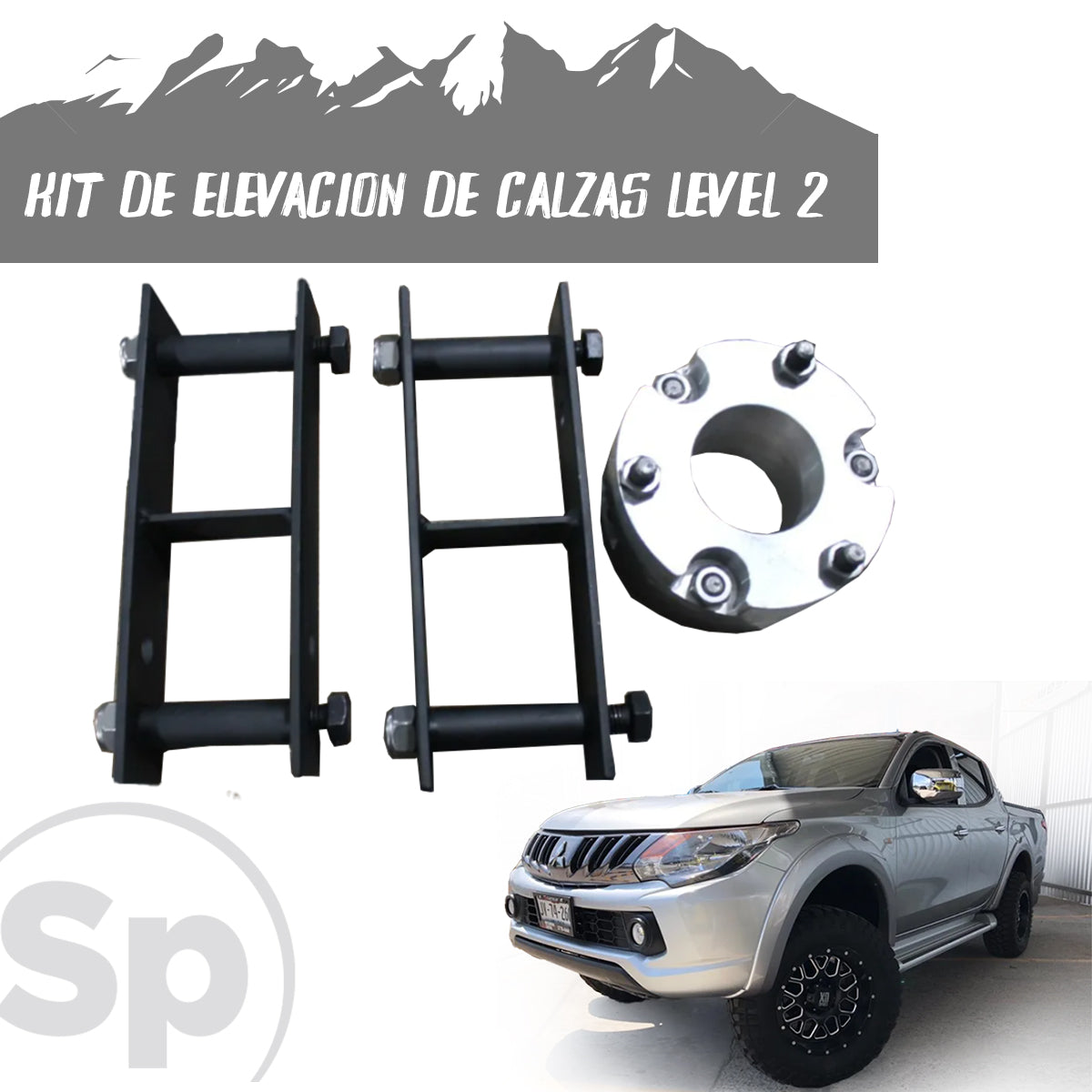 KIT DE ELEVACIÓN PARA MITSUBISHI L200 2016-2020 CALZAS LEVEL 2